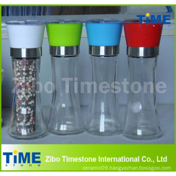 Hot Sale Colorful Glass Manual Spice Grinders (TM20140412)